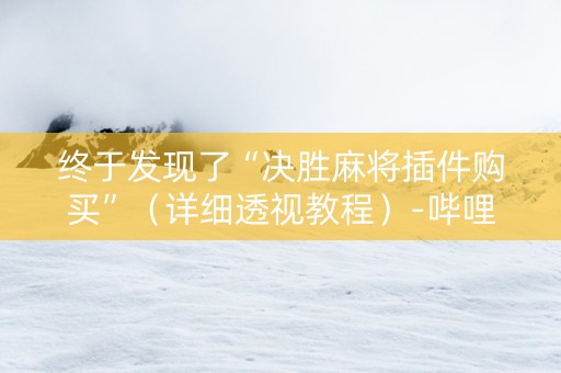 终于发现了“决胜麻将插件购买”（详细透视教程）-哔哩哔哩
