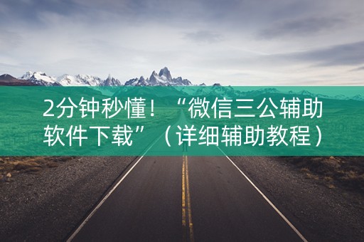 2分钟秒懂！“微信三公辅助软件下载”（详细辅助教程）-哔哩哔哩