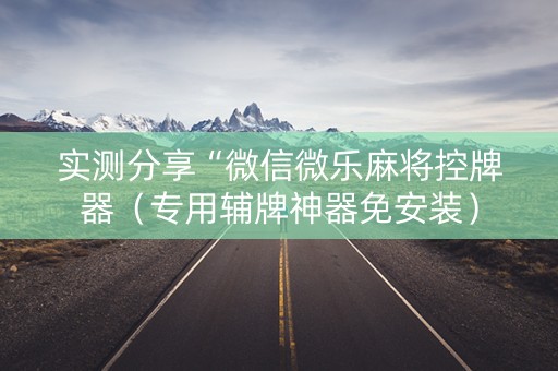 实测分享“微信微乐麻将控牌器（专用辅牌神器免安装）