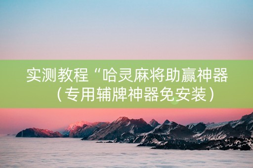 实测教程“哈灵麻将助赢神器（专用辅牌神器免安装）