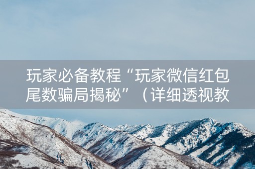 玩家必备教程“玩家微信红包尾数骗局揭秘”（详细透视教程）-哔哩哔哩