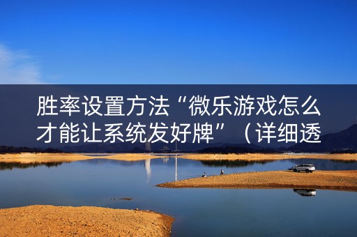 胜率设置方法“微乐游戏怎么才能让系统发好牌”（详细透视教程）-哔哩哔哩