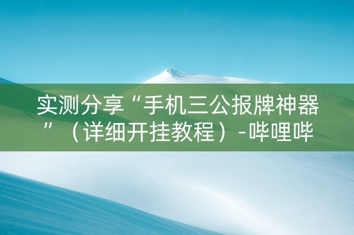实测分享“手机三公报牌神器”（详细开挂教程）-哔哩哔哩