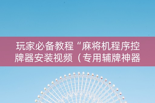 玩家必备教程“麻将机程序控牌器安装视频（专用辅牌神器免安装）