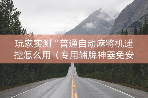玩家实测“普通自动麻将机遥控怎么用（专用辅牌神器免安装）