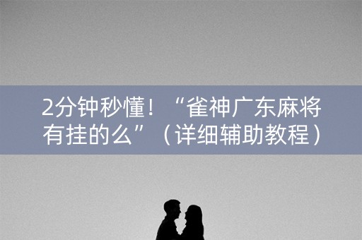2分钟秒懂！“雀神广东麻将有挂的么”（详细辅助教程）-哔哩哔哩