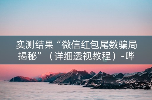 实测结果“微信红包尾数骗局揭秘”（详细透视教程）-哔哩哔哩