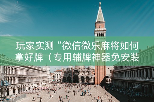 玩家实测“微信微乐麻将如何拿好牌（专用辅牌神器免安装）