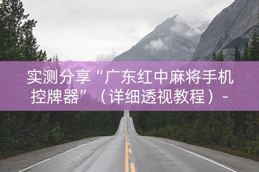 实测分享“广东红中麻将手机控牌器”（详细透视教程）-哔哩哔哩