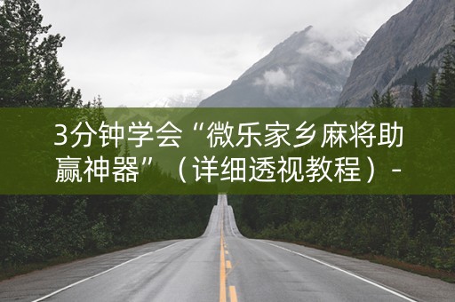 3分钟学会“微乐家乡麻将助赢神器”（详细透视教程）-哔哩哔哩