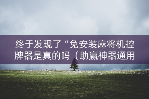 终于发现了“免安装麻将机控牌器是真的吗（助赢神器通用版）