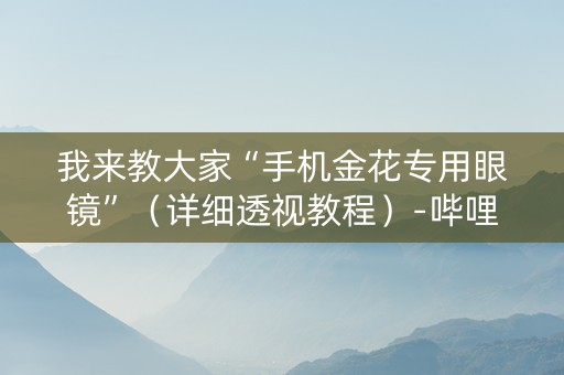 我来教大家“手机金花专用眼镜”（详细透视教程）-哔哩哔哩