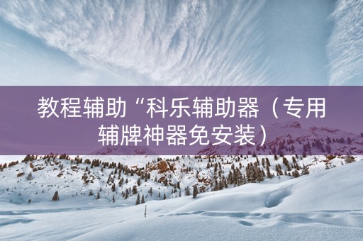教程辅助“科乐辅助器（专用辅牌神器免安装）