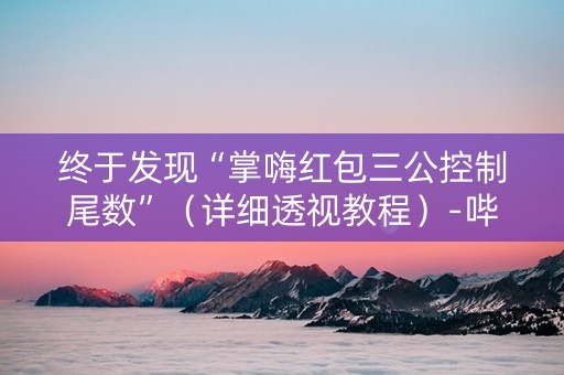 终于发现“掌嗨红包三公控制尾数”（详细透视教程）-哔哩哔哩