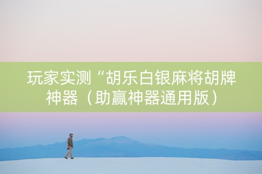 玩家实测“胡乐白银麻将胡牌神器（助赢神器通用版）