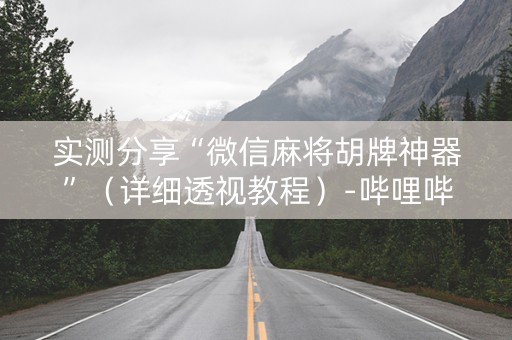实测分享“微信麻将胡牌神器”（详细透视教程）-哔哩哔哩