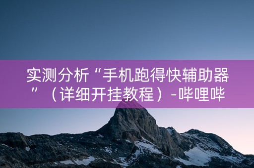 实测分析“手机跑得快辅助器”（详细开挂教程）-哔哩哔哩