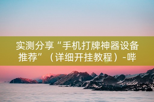 实测分享“手机打牌神器设备推荐”（详细开挂教程）-哔哩哔哩