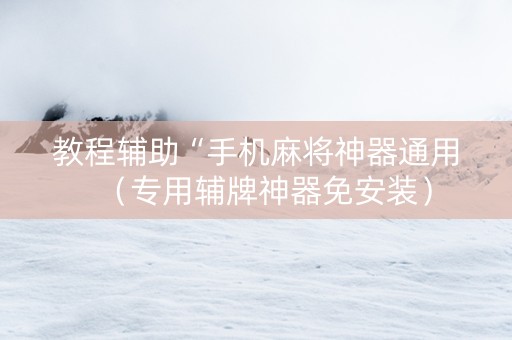 教程辅助“手机麻将神器通用（专用辅牌神器免安装）