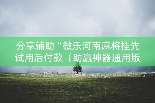 分享辅助“微乐河南麻将挂先试用后付款（助赢神器通用版）