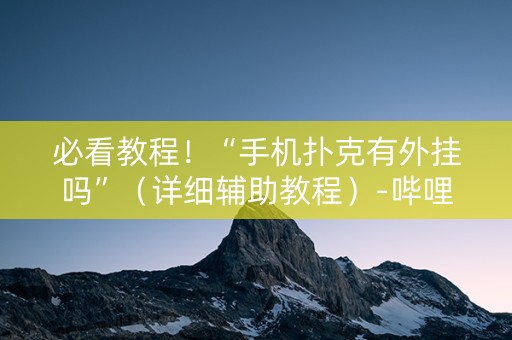 必看教程！“手机扑克有外挂吗”（详细辅助教程）-哔哩哔哩