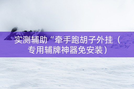 实测辅助“牵手跑胡子外挂（专用辅牌神器免安装）