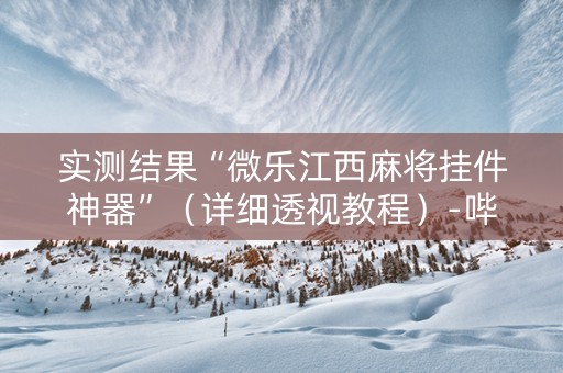 实测结果“微乐江西麻将挂件神器”（详细透视教程）-哔哩哔哩