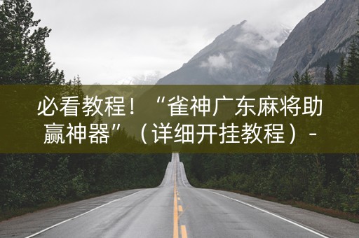 必看教程！“雀神广东麻将助赢神器”（详细开挂教程）-哔哩哔哩