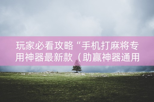 玩家必看攻略“手机打麻将专用神器最新款（助赢神器通用版）