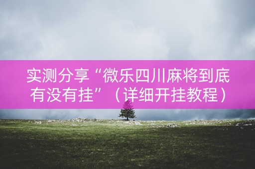 实测分享“微乐四川麻将到底有没有挂”（详细开挂教程）-哔哩哔哩