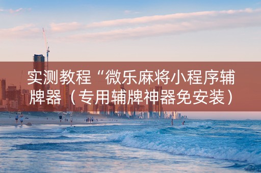 实测教程“微乐麻将小程序辅牌器（专用辅牌神器免安装）