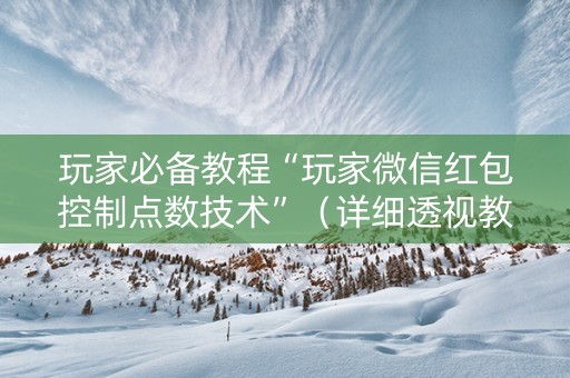 玩家必备教程“玩家微信红包控制点数技术”（详细透视教程）-哔哩哔哩