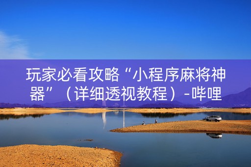 玩家必看攻略“小程序麻将神器”（详细透视教程）-哔哩哔哩