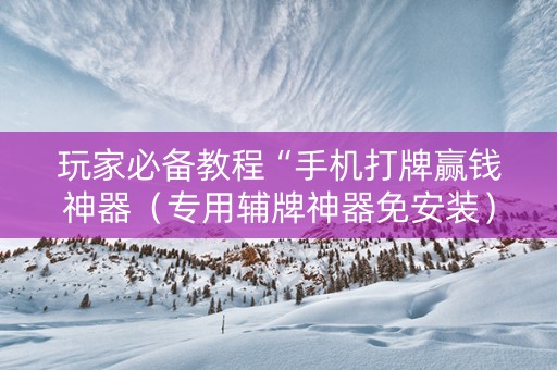 玩家必备教程“手机打牌赢钱神器（专用辅牌神器免安装）