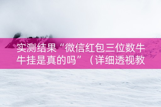 实测结果“微信红包三位数牛牛挂是真的吗”（详细透视教程）-哔哩哔哩