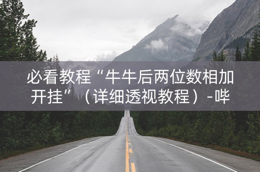 必看教程“牛牛后两位数相加开挂”（详细透视教程）-哔哩哔哩