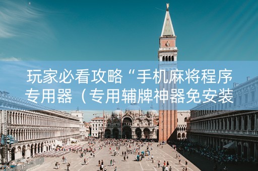 玩家必看攻略“手机麻将程序专用器（专用辅牌神器免安装）