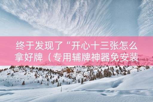 终于发现了“开心十三张怎么拿好牌（专用辅牌神器免安装）