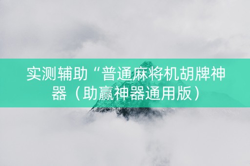 实测辅助“普通麻将机胡牌神器（助赢神器通用版）
