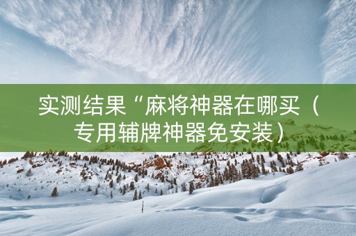 实测结果“麻将神器在哪买（专用辅牌神器免安装）