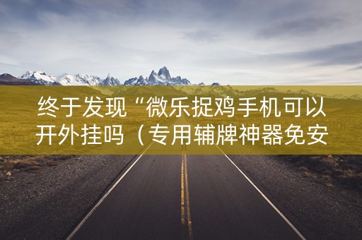 终于发现“微乐捉鸡手机可以开外挂吗（专用辅牌神器免安装）