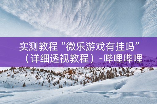 实测教程“微乐游戏有挂吗”（详细透视教程）-哔哩哔哩