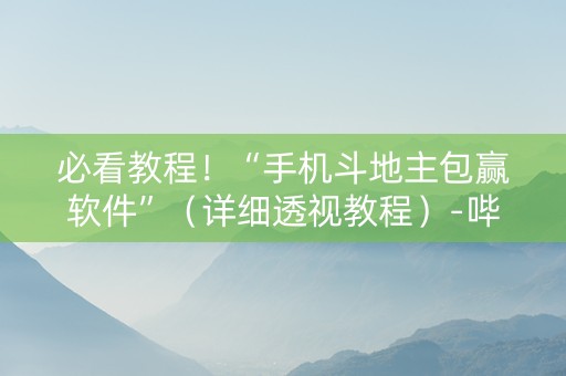 必看教程！“手机斗地主包赢软件”（详细透视教程）-哔哩哔哩