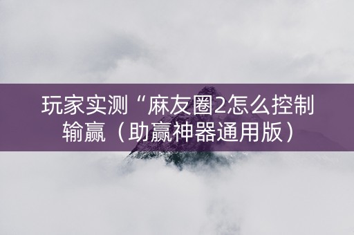 玩家实测“麻友圈2怎么控制输赢（助赢神器通用版）