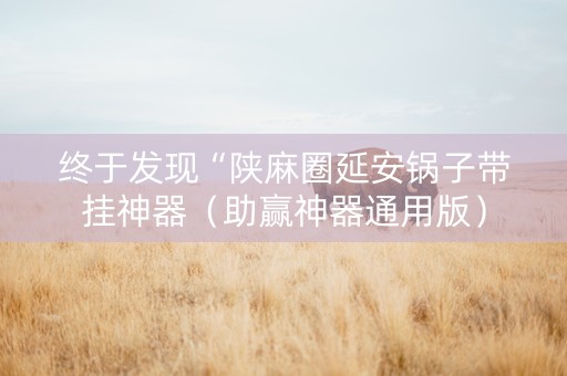 终于发现“陕麻圈延安锅子带挂神器（助赢神器通用版）