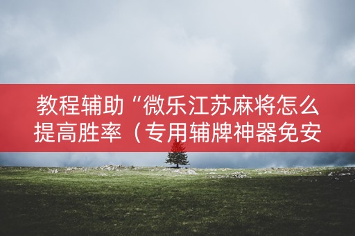 教程辅助“微乐江苏麻将怎么提高胜率（专用辅牌神器免安装）