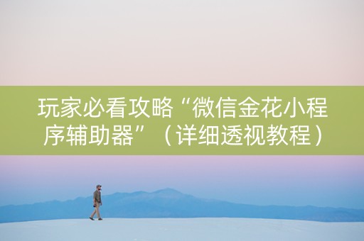 玩家必看攻略“微信金花小程序辅助器”（详细透视教程）-哔哩哔哩