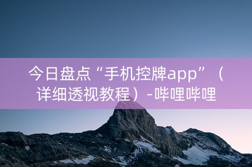 今日盘点“手机控牌app”（详细透视教程）-哔哩哔哩