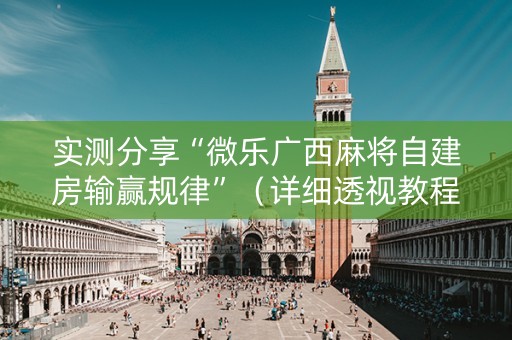实测分享“微乐广西麻将自建房输赢规律”（详细透视教程）-哔哩哔哩