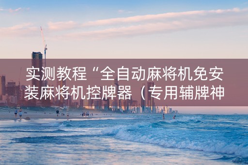 实测教程“全自动麻将机免安装麻将机控牌器（专用辅牌神器免安装）